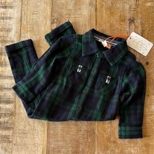 NWT Egg Boys Jax Plaid Romper 3-6m